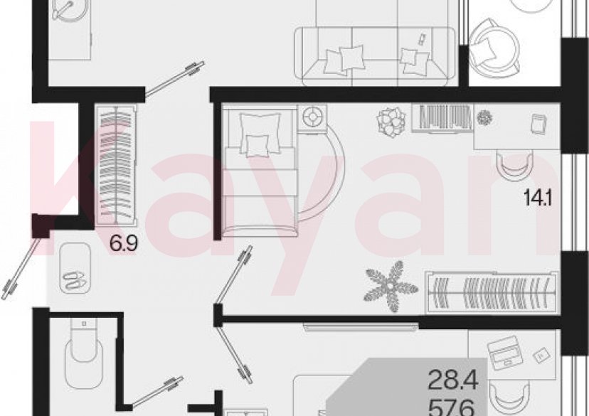 Продажа 2-комн. квартиры, 57.6 кв.м фото 0 Продажа 2-комн. квартиры, 57.6 кв.м фото 0