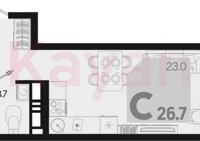 Продажа студии, 26.7 кв.м фото 0 Продажа студии, 26.7 кв.м фото 0