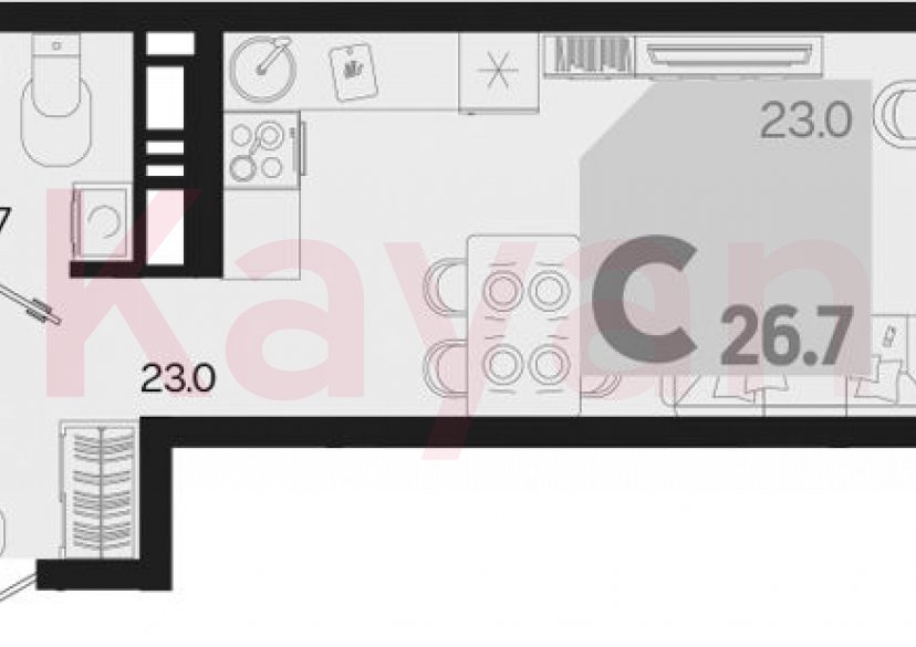 Продажа студии, 26.7 кв.м фото 0 Продажа студии, 26.7 кв.м фото 0