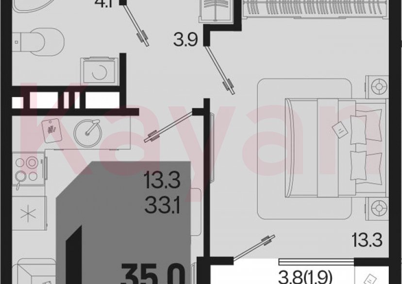 Продажа 1-комн. квартиры, 33.1 кв.м фото 0 Продажа 1-комн. квартиры, 33.1 кв.м фото 0