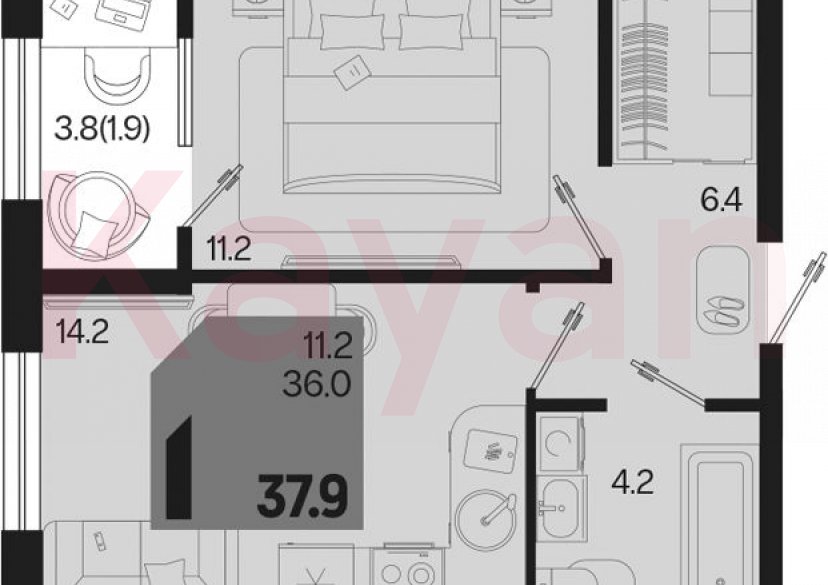 Продажа 1-комн. квартиры, 36 кв.м фото 0 Продажа 1-комн. квартиры, 36 кв.м фото 0