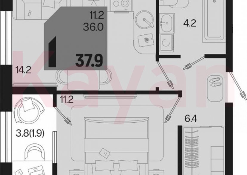 Продажа 1-комн. квартиры, 36 кв.м фото 0 Продажа 1-комн. квартиры, 36 кв.м фото 0