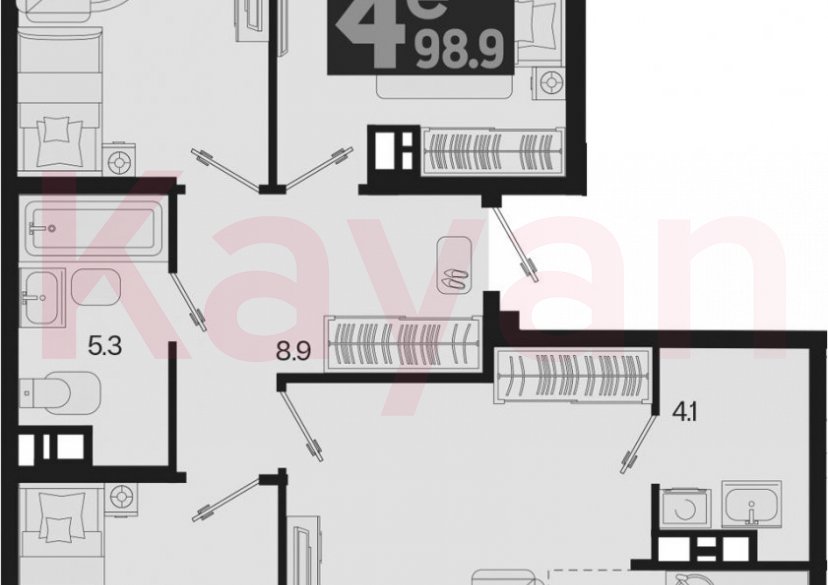 Продажа 4-комн. квартиры, 94.8 кв.м фото 0 Продажа 4-комн. квартиры, 94.8 кв.м фото 0