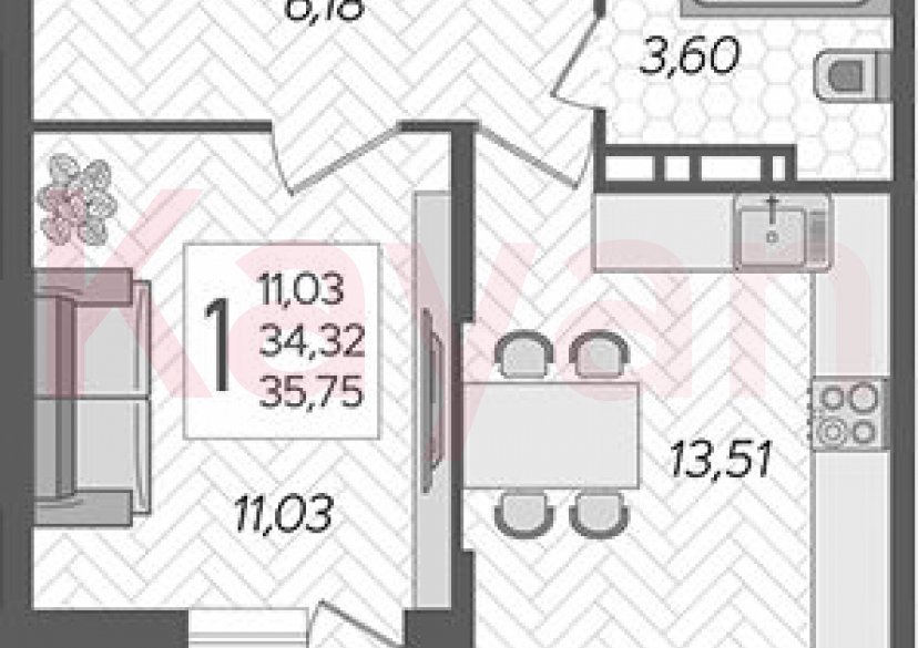 Продажа 1-комн. квартиры, 34.32 кв.м фото 0 Продажа 1-комн. квартиры, 34.32 кв.м фото 0