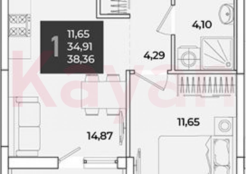 Продажа 1-комн. квартиры, 35.77 кв.м фото 0 Продажа 1-комн. квартиры, 35.77 кв.м фото 0