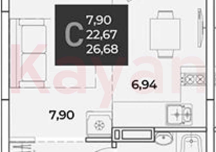 Продажа студии, 23.53 кв.м фото 0