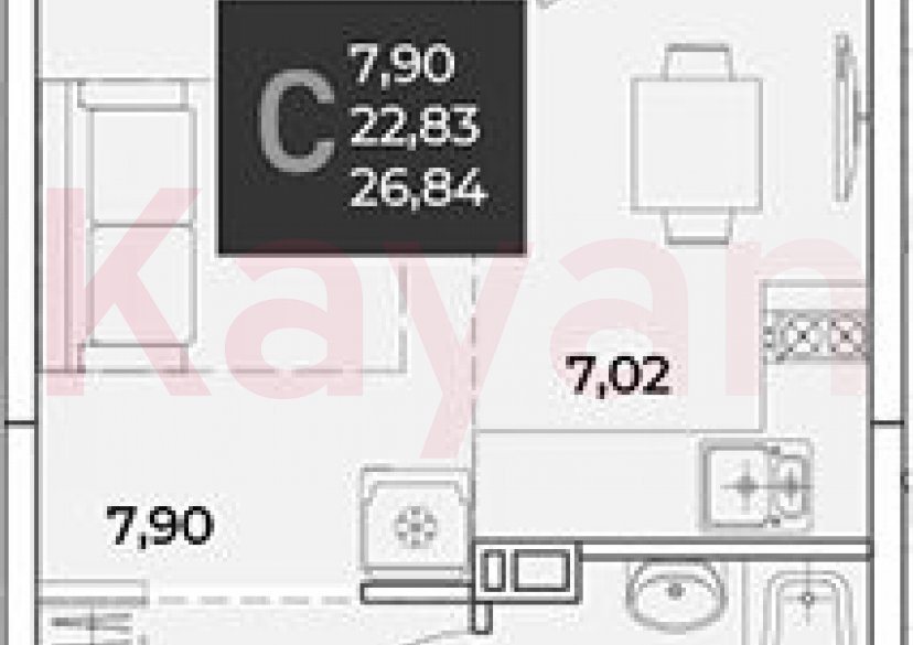 Продажа студии, 23.69 кв.м фото 0