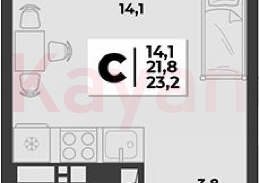 Продажа студии, 21.8 кв.м фото 0 Продажа студии, 21.8 кв.м фото 0