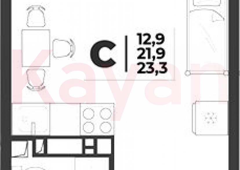 Продажа студии, 21.9 кв.м фото 0