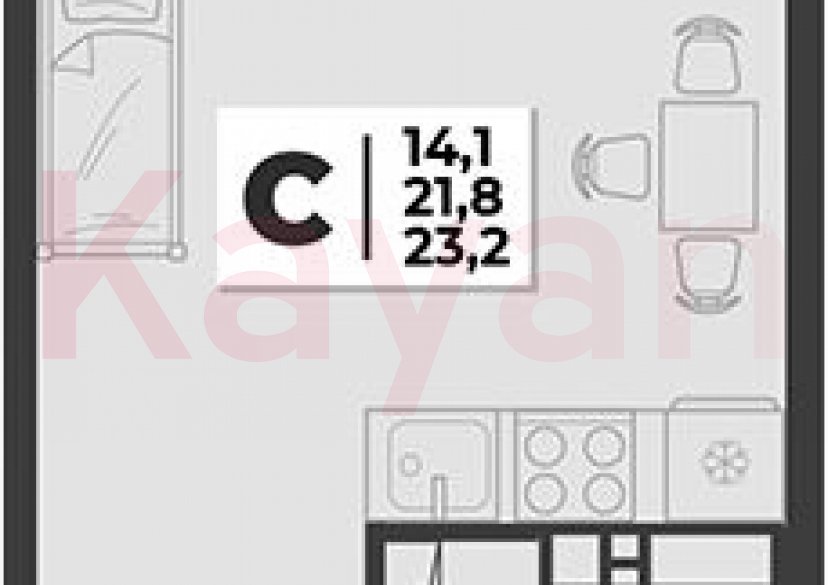 Продажа студии, 21.8 кв.м фото 0 Продажа студии, 21.8 кв.м фото 0