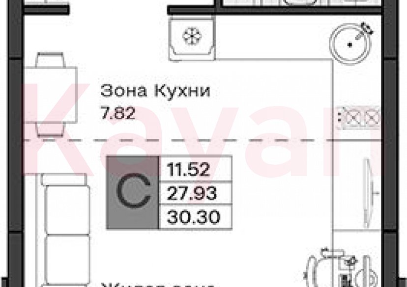 Продажа студии, 27.93 кв.м фото 0