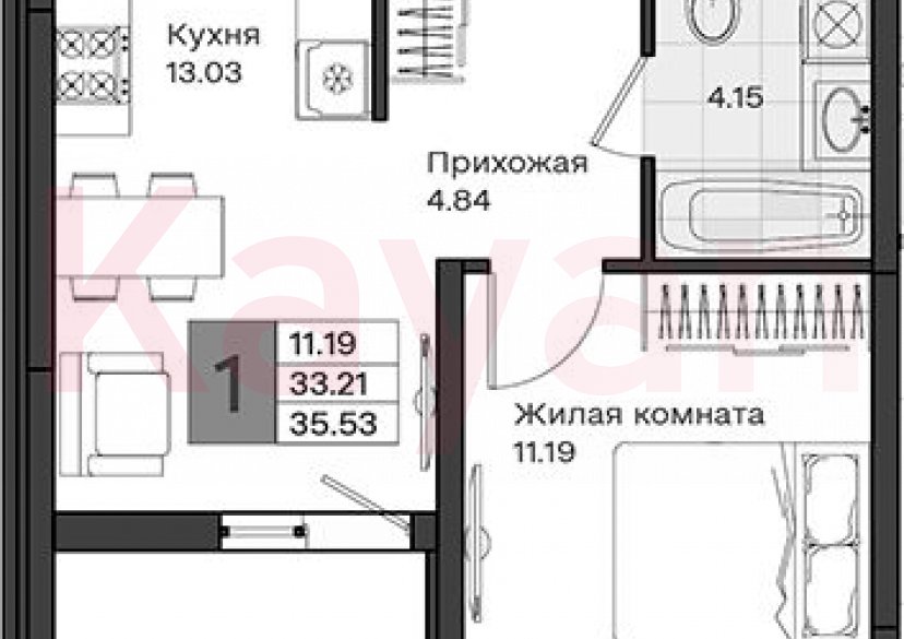 Продажа 1-комн. квартиры, 33.21 кв.м фото 0 Продажа 1-комн. квартиры, 33.21 кв.м фото 0
