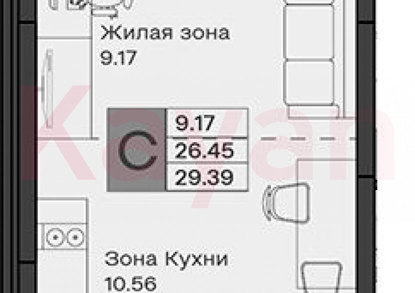 Продажа студии, 26.45 кв.м фото 0