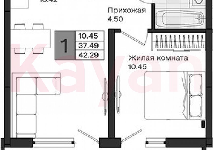Продажа 1-комн. квартиры, 37.49 кв.м фото 0