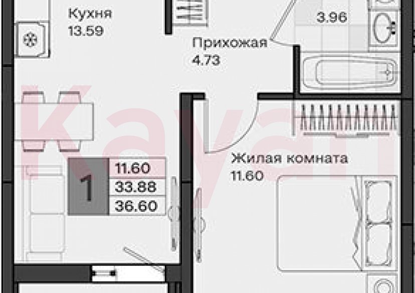 Продажа 1-комн. квартиры, 33.88 кв.м фото 0 Продажа 1-комн. квартиры, 33.88 кв.м фото 0