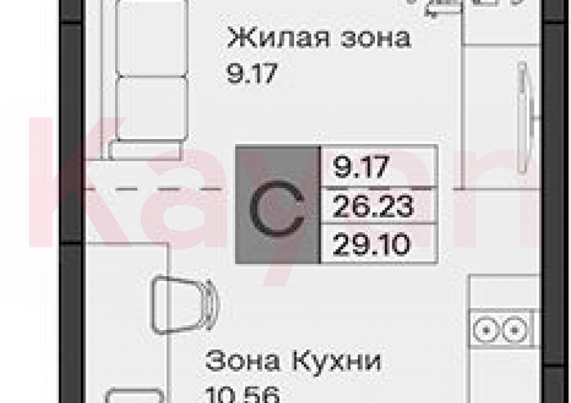 Продажа студии, 26.23 кв.м фото 0