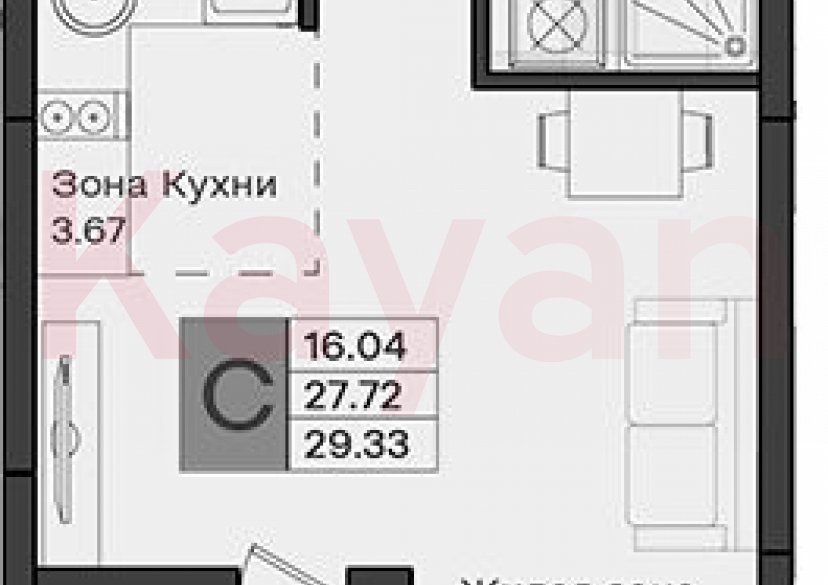 Продажа студии, 27.72 кв.м фото 0 Продажа студии, 27.72 кв.м фото 0