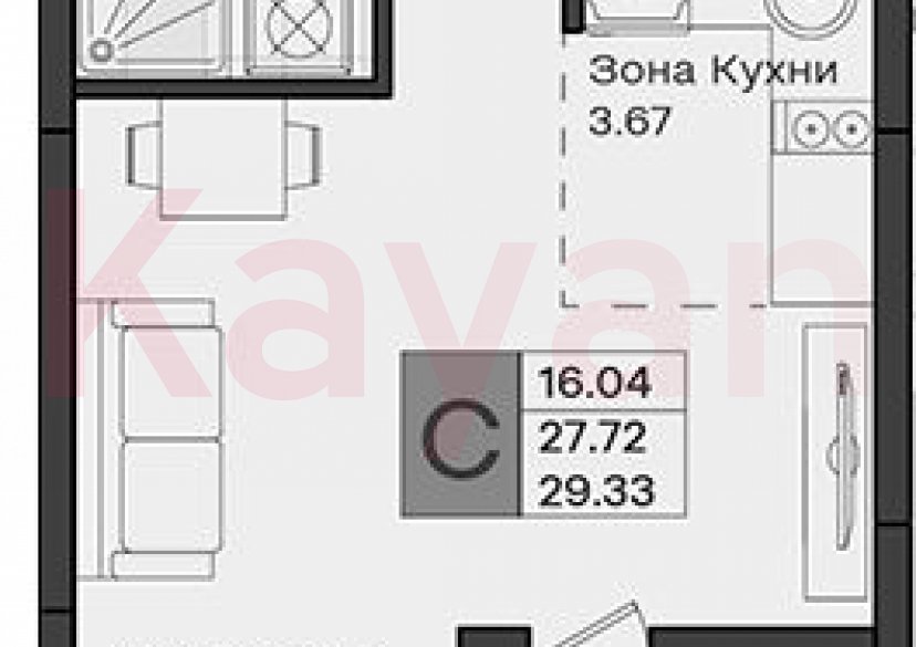 Продажа студии, 27.72 кв.м фото 0 Продажа студии, 27.72 кв.м фото 0