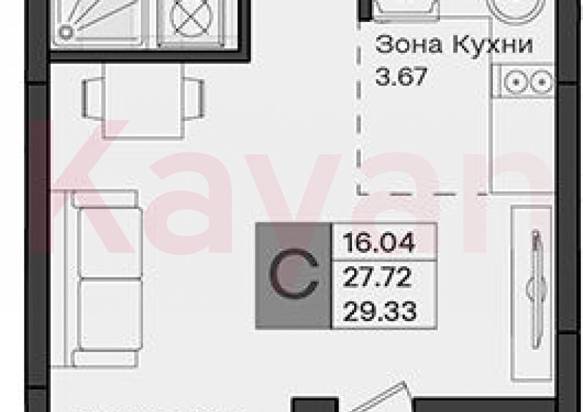 Продажа студии, 27.72 кв.м фото 0 Продажа студии, 27.72 кв.м фото 0