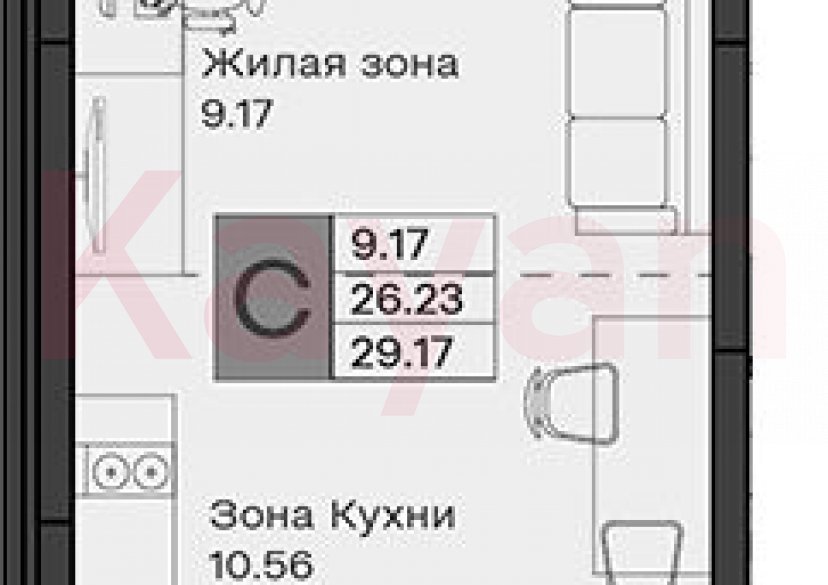 Продажа студии, 26.23 кв.м фото 0