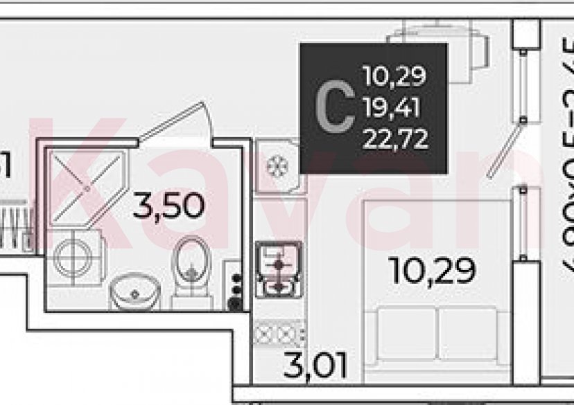 Продажа студии, 19.41 кв.м фото 0