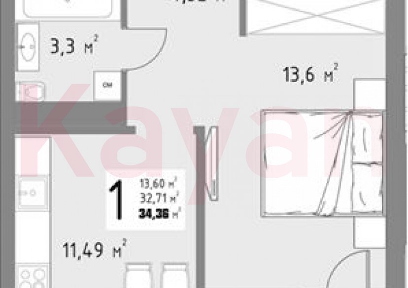 Продажа 1-комн. квартиры, 32.71 кв.м фото 0 Продажа 1-комн. квартиры, 32.71 кв.м фото 0