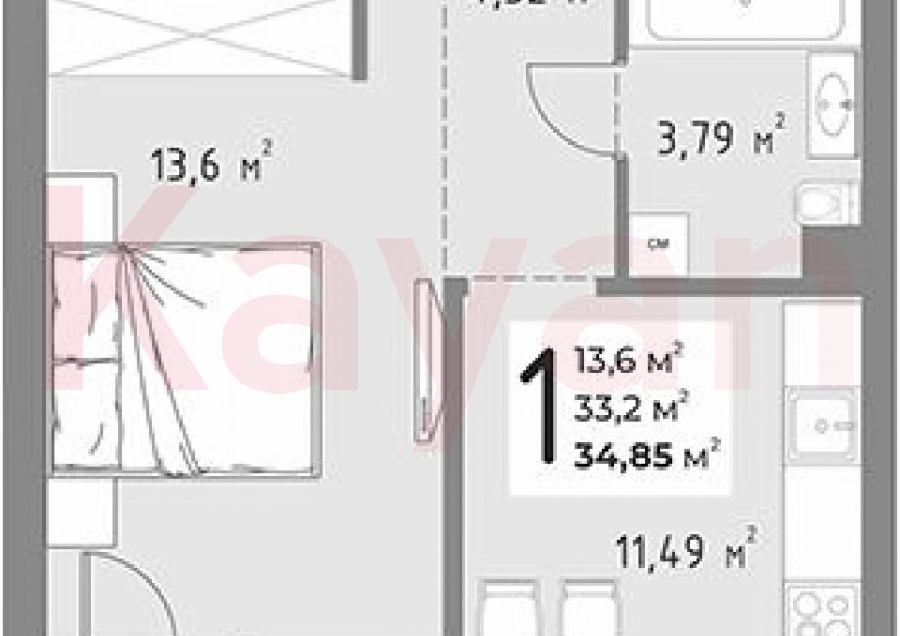 Продажа 1-комн. квартиры, 33.2 кв.м фото 0 Продажа 1-комн. квартиры, 33.2 кв.м фото 0