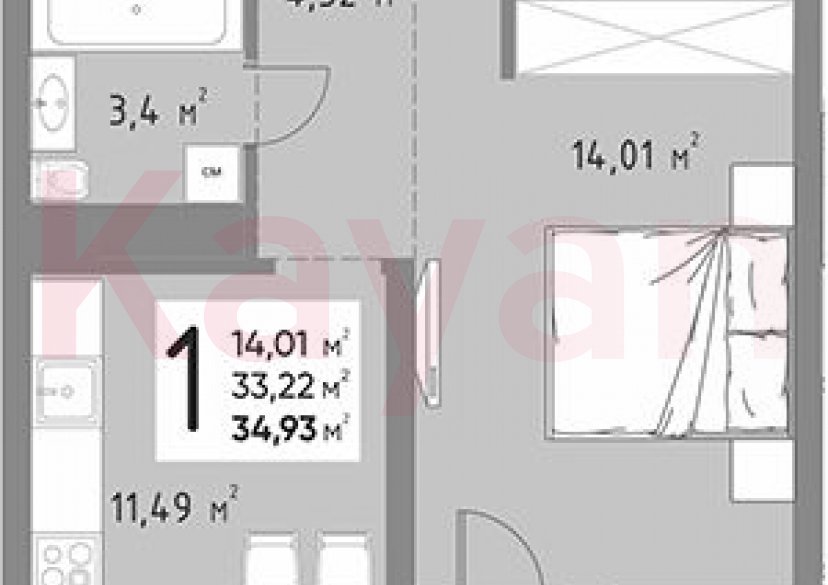 Продажа 1-комн. квартиры, 33.22 кв.м фото 0