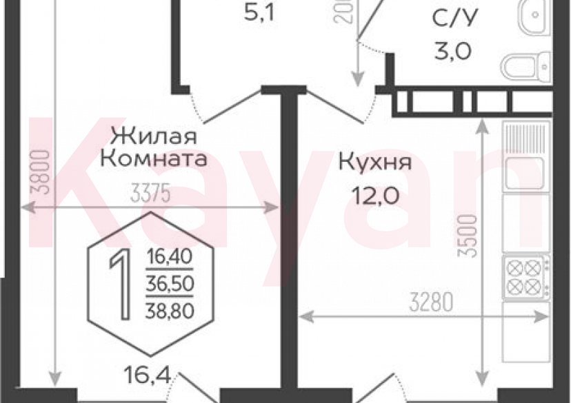 Продажа 1-комн. квартиры, 37.4 кв.м фото 0