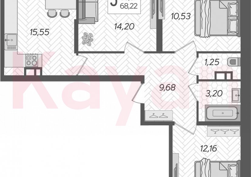 Продажа 3-комн. квартиры, 66.57 кв.м фото 0