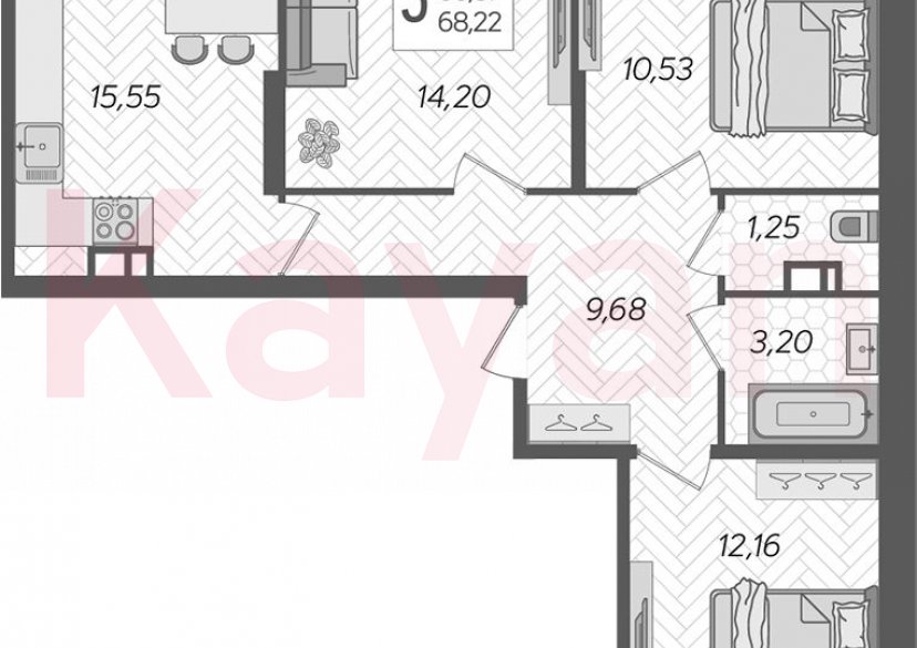 Продажа 3-комн. квартиры, 66.57 кв.м фото 0