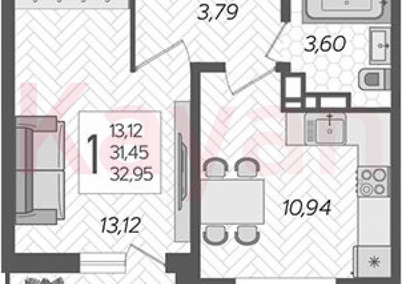 Продажа 1-комн. квартиры, 31.45 кв.м фото 0