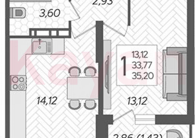 Продажа 1-комн. квартиры, 33.77 кв.м фото 0