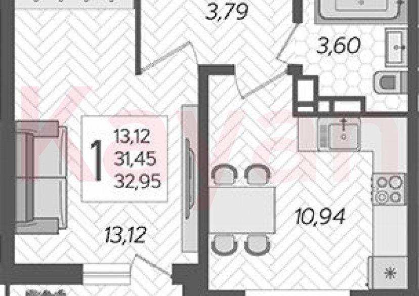 Продажа 1-комн. квартиры, 31.45 кв.м фото 0