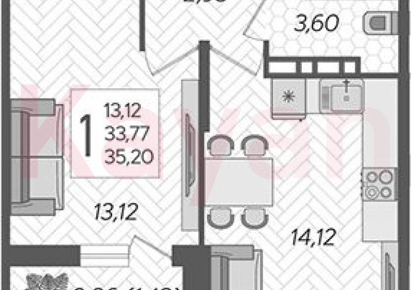 Продажа 1-комн. квартиры, 33.77 кв.м фото 0 Продажа 1-комн. квартиры, 33.77 кв.м фото 0