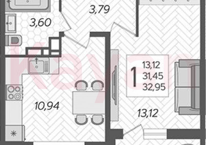 Продажа 1-комн. квартиры, 31.45 кв.м фото 0