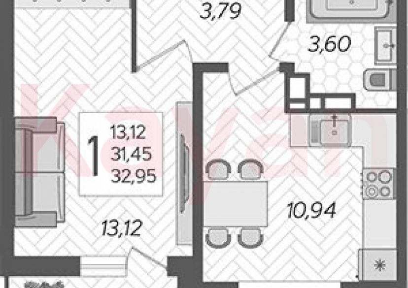 Продажа 1-комн. квартиры, 31.45 кв.м фото 0