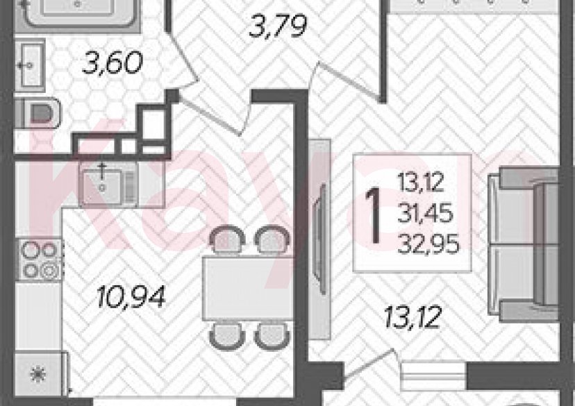 Продажа 1-комн. квартиры, 31.45 кв.м фото 0