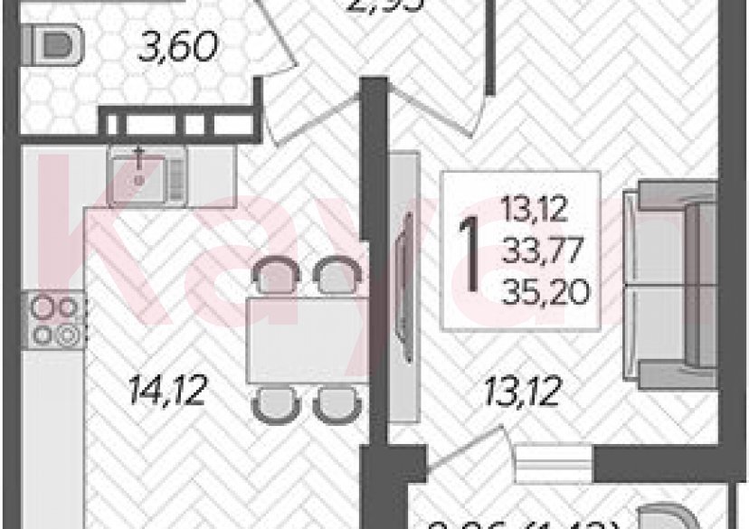Продажа 1-комн. квартиры, 33.77 кв.м фото 0