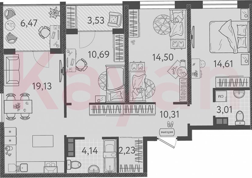 Продажа 4-комн. квартиры, 78.62 кв.м фото 0