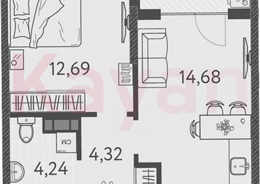 Продажа 2-комн. квартиры, 35.93 кв.м фото 0