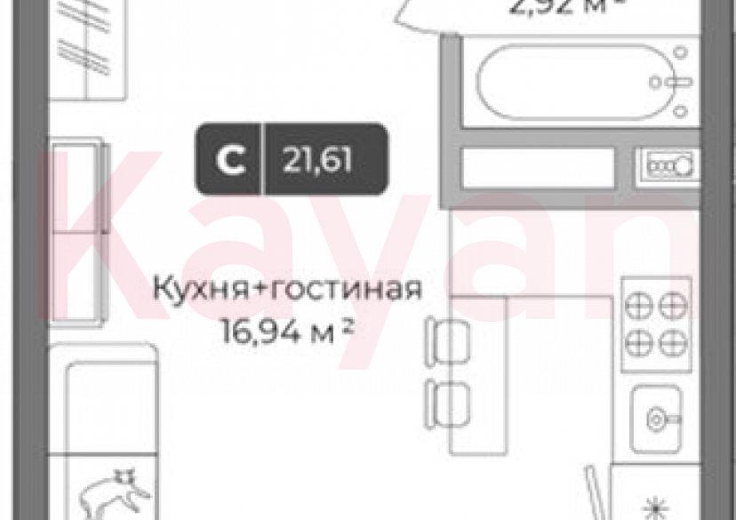 Продажа студии, 20.78 кв.м фото 0
