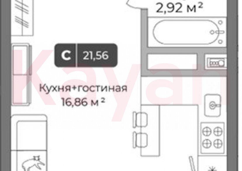 Продажа студии, 20.73 кв.м фото 0 Продажа студии, 20.73 кв.м фото 0
