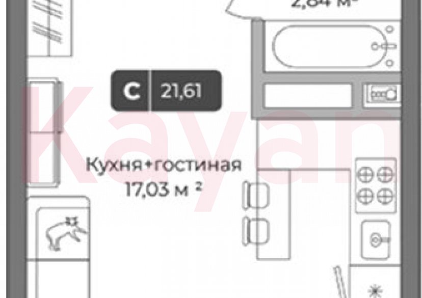 Продажа студии, 20.78 кв.м фото 0 Продажа студии, 20.78 кв.м фото 0