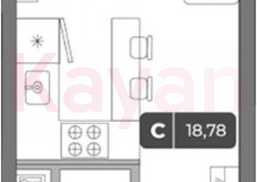 Продажа студии, 18.24 кв.м фото 0 Продажа студии, 18.24 кв.м фото 0