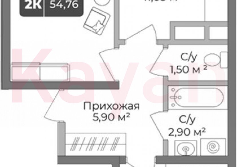 Продажа 2-комн. квартиры, 52.95 кв.м фото 0 Продажа 2-комн. квартиры, 52.95 кв.м фото 0