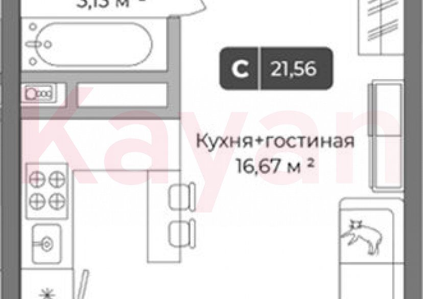 Продажа студии, 20.73 кв.м фото 0