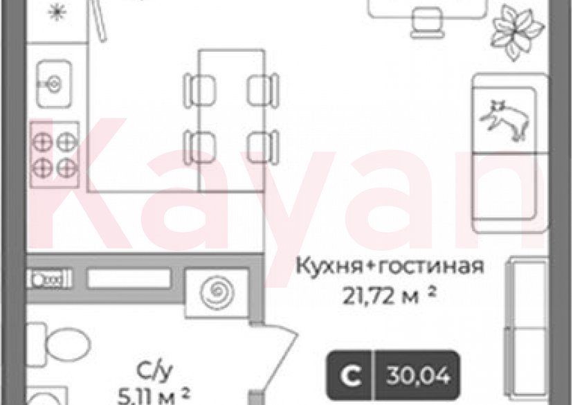 Продажа студии, 28.42 кв.м фото 0