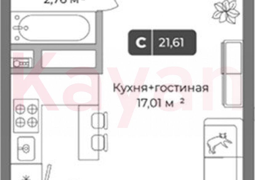 Продажа студии, 20.78 кв.м фото 0 Продажа студии, 20.78 кв.м фото 0