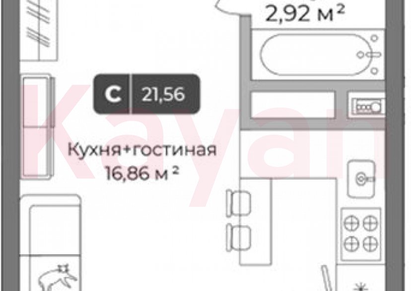 Продажа студии, 20.73 кв.м фото 0 Продажа студии, 20.73 кв.м фото 0